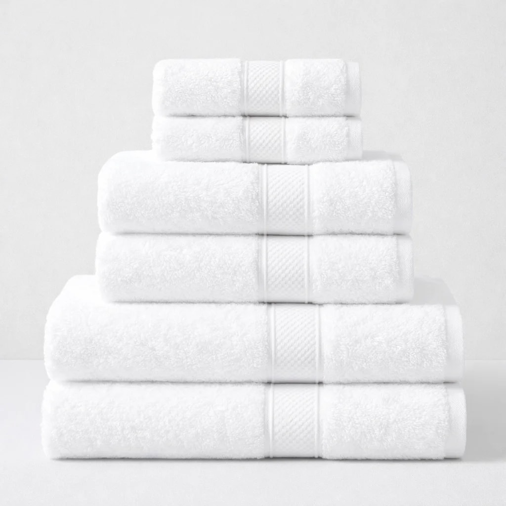Kemet Cotton Egyptian Cotton Towels in Pure White